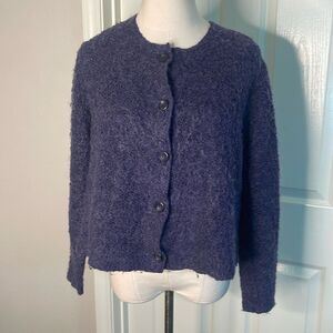 Note Wool Blend Purple Cardigan Sweater M Medium